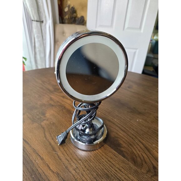 Countertop LED Makeup Mirrors,6 Inch Double Sided Lights Brass Adjustable Standi - Picture 7 of 13